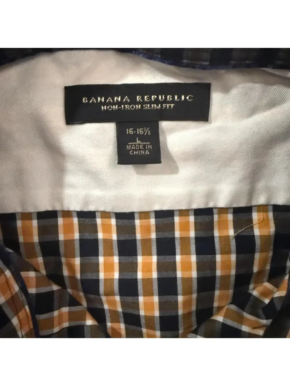 Banana‎ Republic Slim Fit Long Sleeve Gingham Button-Down Shirt Men's 16-16.5